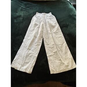 White Wide Leg Cotton Pants